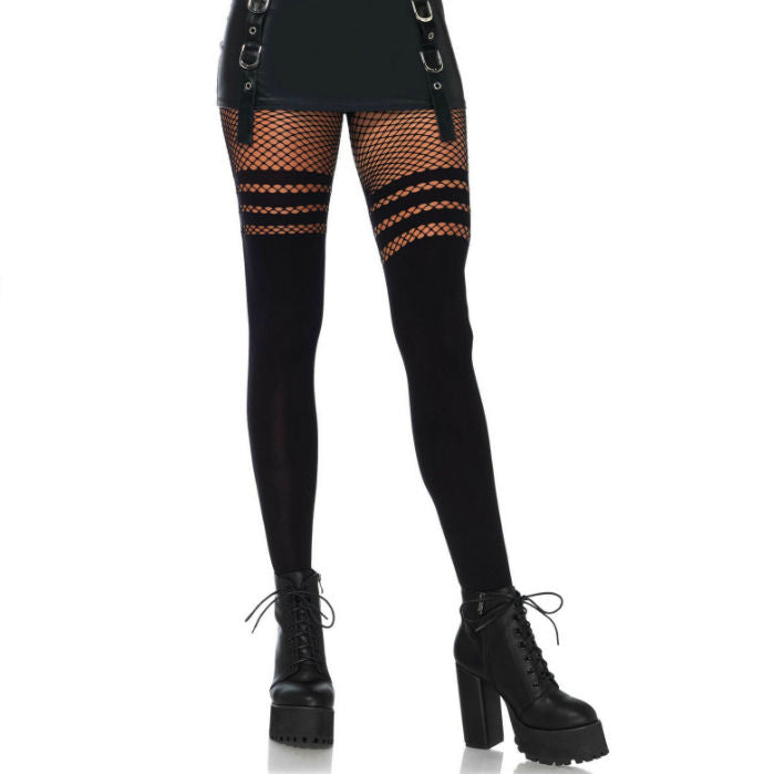 LEG AVENUE - STRUMPFHOSE MIT FISCHSTREIFEN