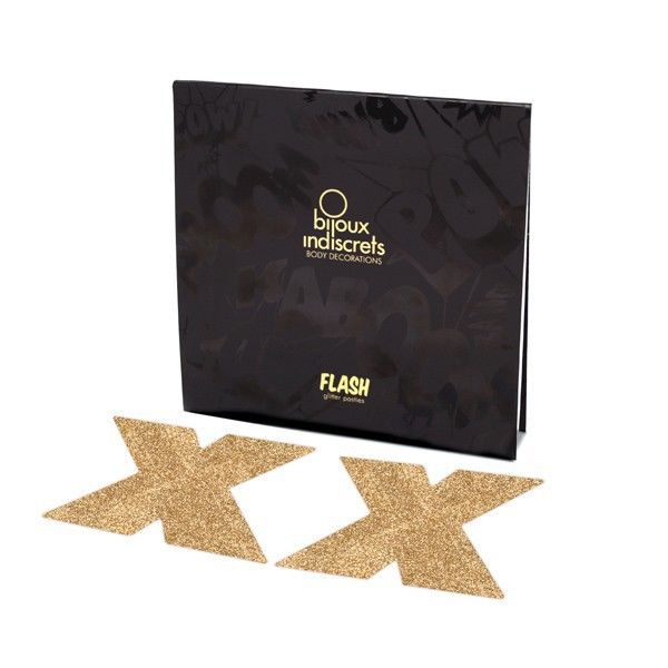 BIJOUX - INDISCRETS FLASH CROSS GOLD NIPPEL ABDECKUNGEN