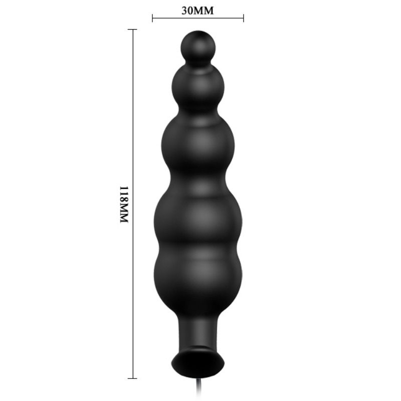 PRETTY LOVE - ANALPLUG SILIKON EXTRA STIMULATION UND 12 VIBRATIONSMODUS SCHWARZ FERNBEDIENUNG