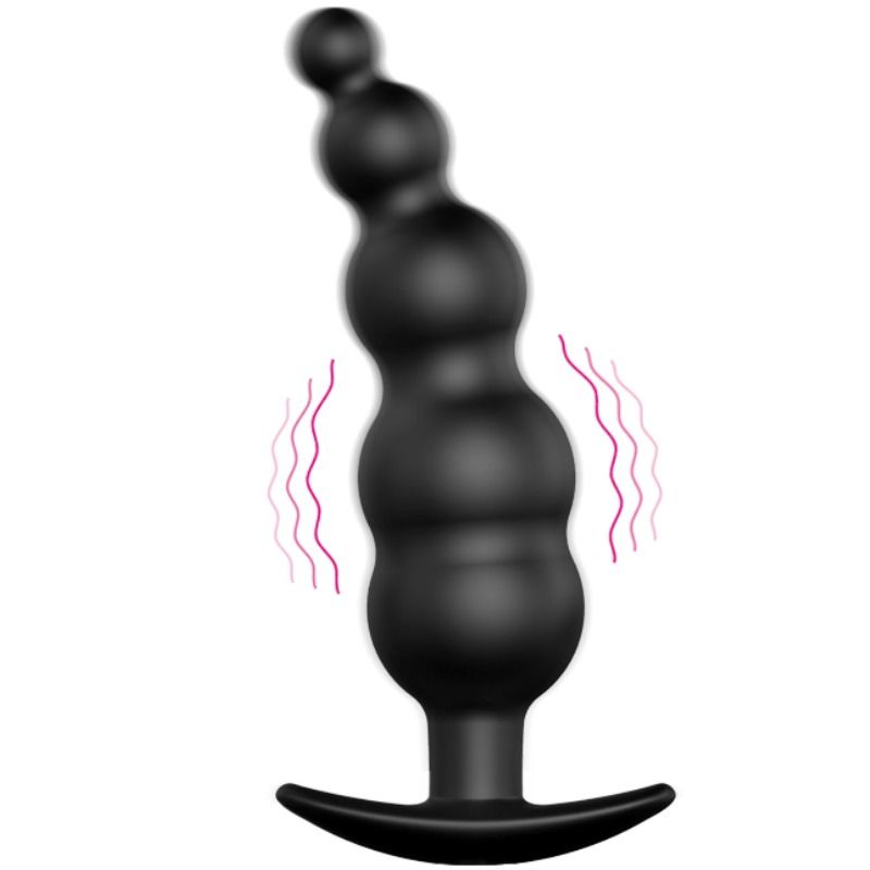 PRETTY LOVE - ANALPLUG SILIKON EXTRA STIMULATION UND 12 VIBRATIONSMODUS SCHWARZ FERNBEDIENUNG