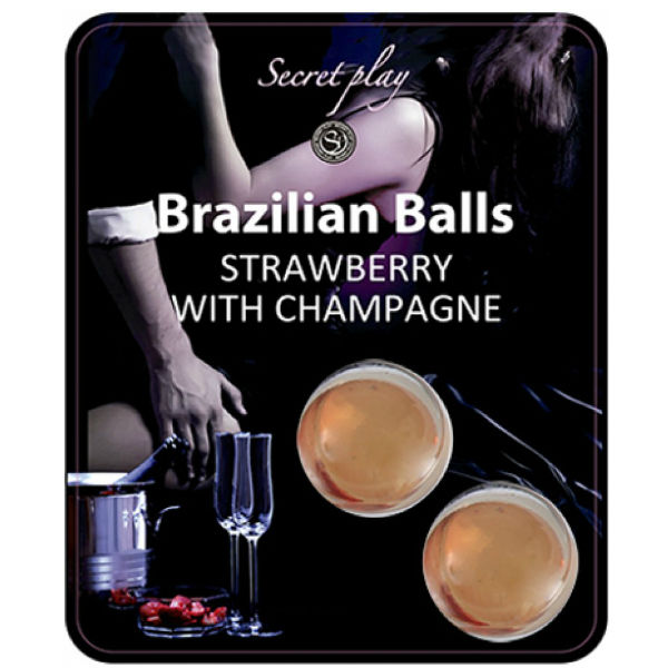 SECRETPLAY - ERDBEER- UND CHAMPAGNER-BRASILIANISCHE KUGELN-SET