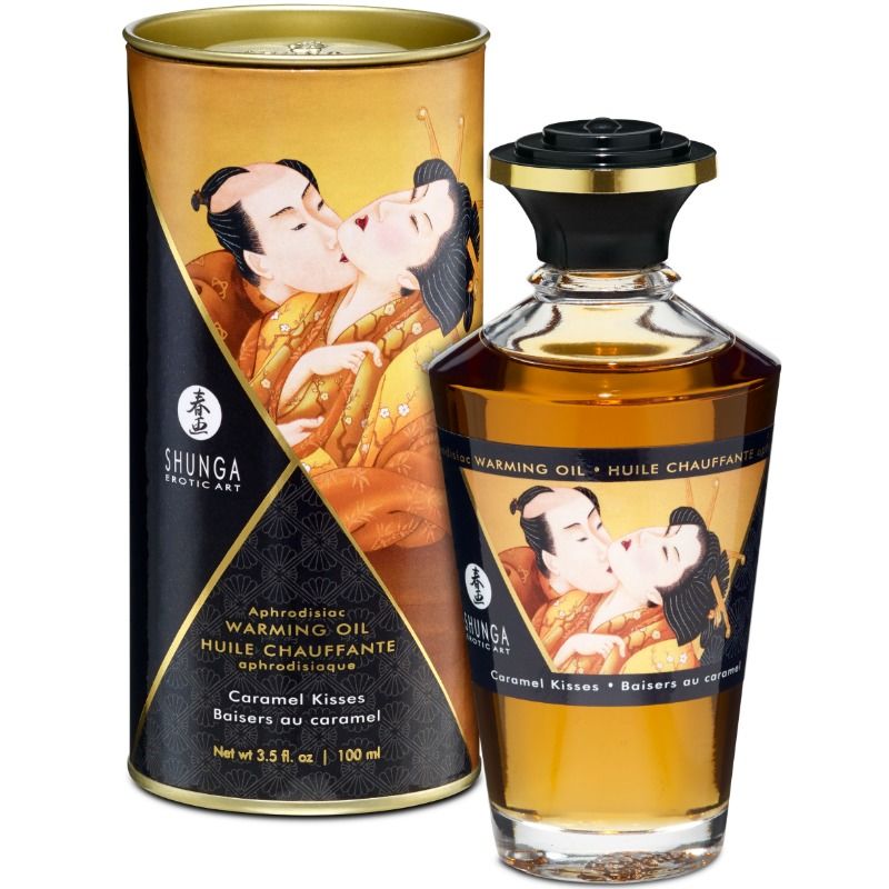 SHUNGA - OLIO DA MASSAGGIO CON EFFETTO CALORE GUSTO CARAMELLO 100 ML