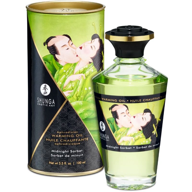 SHUNGA - OLIO DA MASSAGGIO CON EFFETTO CALORE GUSTO MIDNIGHT SORBIT 100 ML