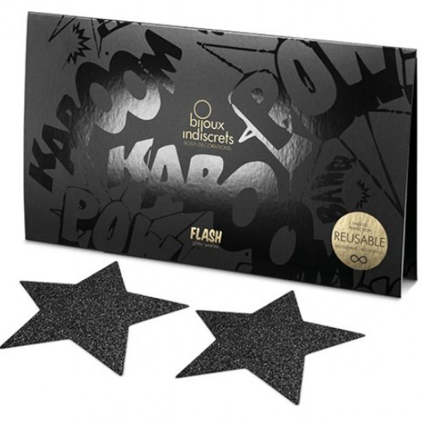 BIJOUX - INDISCRETS FLASH BLACK STAR NIPPELKAPPEN