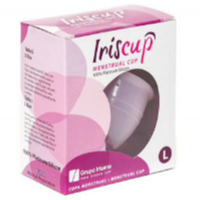 IRISCUP – GROSSER ROSA MONATSBECHER + KOSTENLOSER STERILISATORBEUTEL