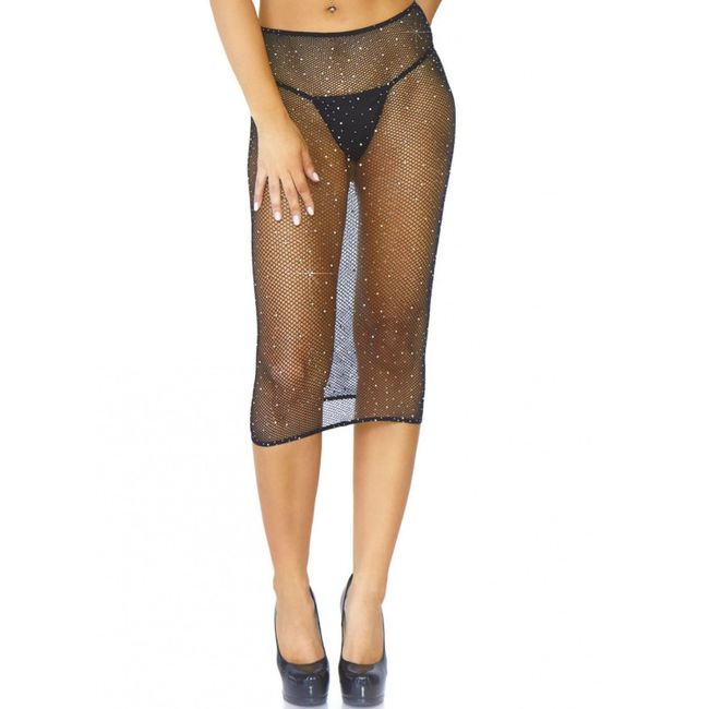 LEG AVENUE - KRISTALLISIERTES NETZ-MULTIKLEID SCHWARZ OS