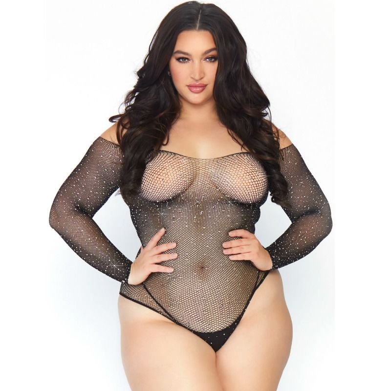 LEG AVENUE – KRISTALLISIERTER NETZ-Bodystocking 1X-2X