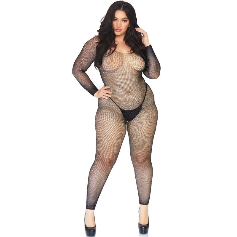LEG AVENUE - KRISTALLISIERT-NETZ-BODYSTOCK 1X-2X