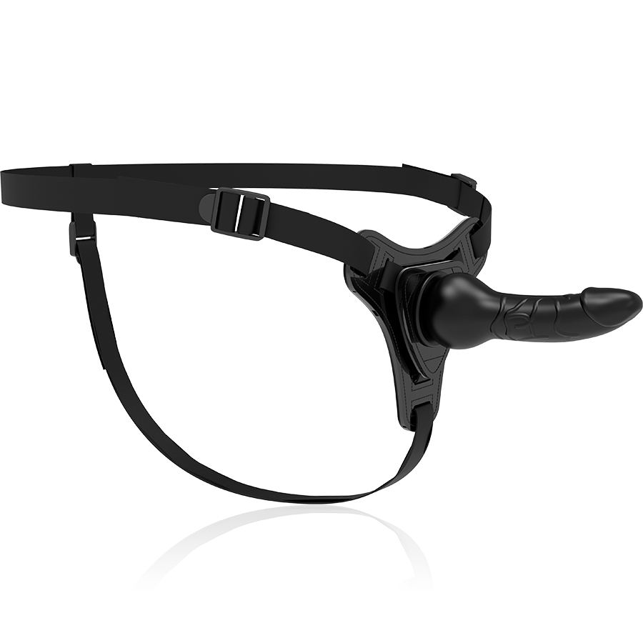 IMBRACATURA SOTTOMESSA FETISH - SILICONE NERO REALISTICO 16 CM