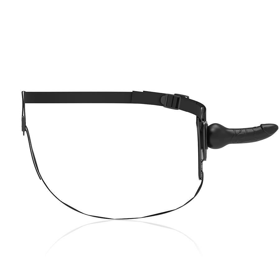 IMBRACATURA SOTTOMESSA FETISH - SILICONE NERO REALISTICO 16 CM