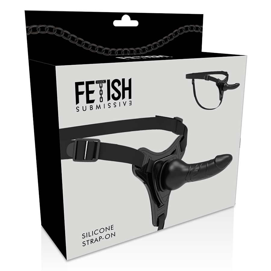 IMBRACATURA SOTTOMESSA FETISH - SILICONE NERO REALISTICO 16 CM
