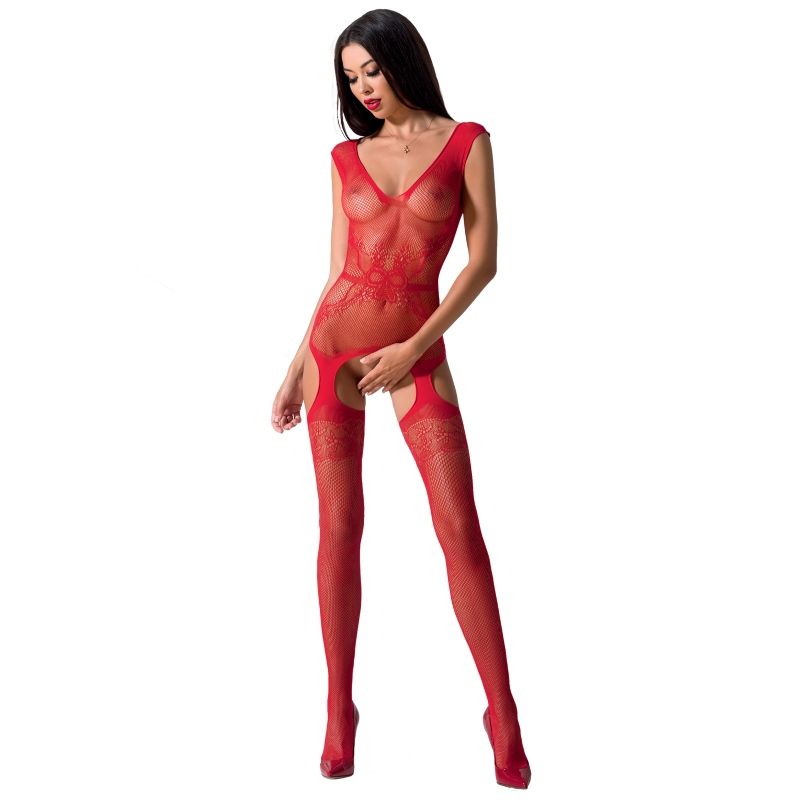 PASSION - BODYSTOCKING ROSSO DONNA BS062 TAGLIA UNICA