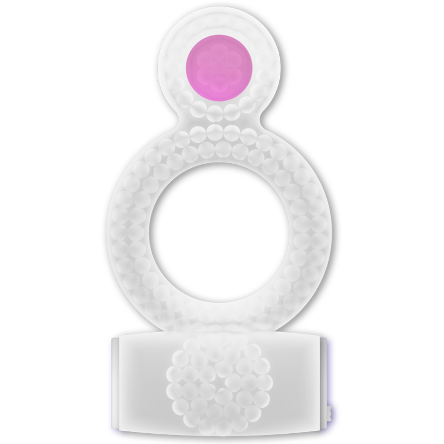CASUAL LOVE - ANELLO VIBRANTE DOPPIO PIACERE TRASPARENTE