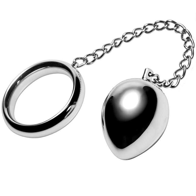 METAL HARD - COCK RING 45MM + KETTE MIT METALLKUGEL