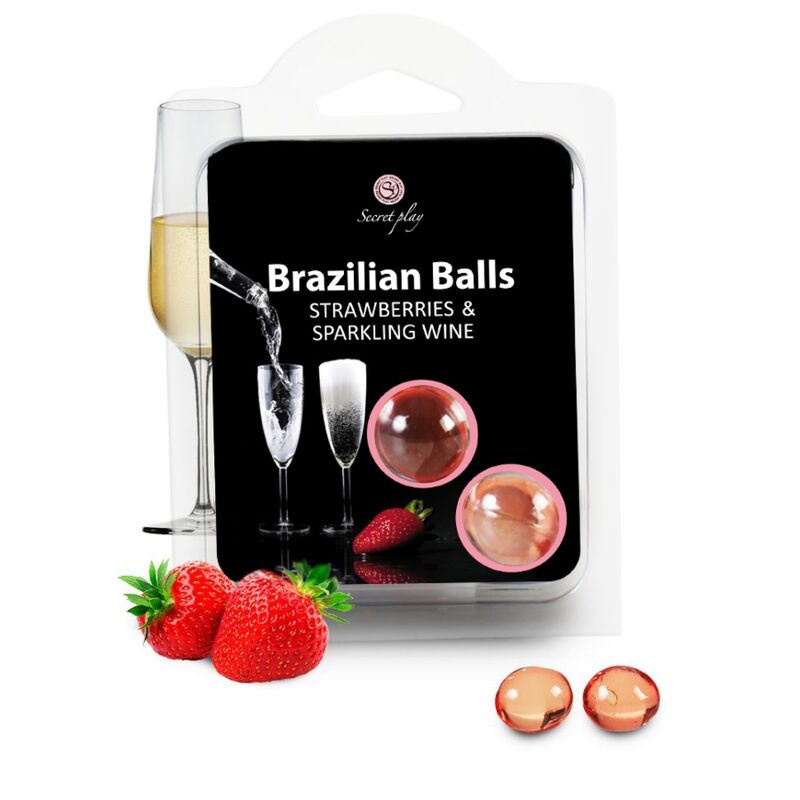 SECRETPLAY - ERDBEER- UND CHAMPAGNER-BRASILIANISCHE KUGELN-SET