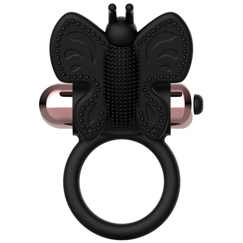COQUETTE CHIC DESIRE - ANELLO PER IL PENE A FARFALLA CON VIBRATORE NERO/ORO