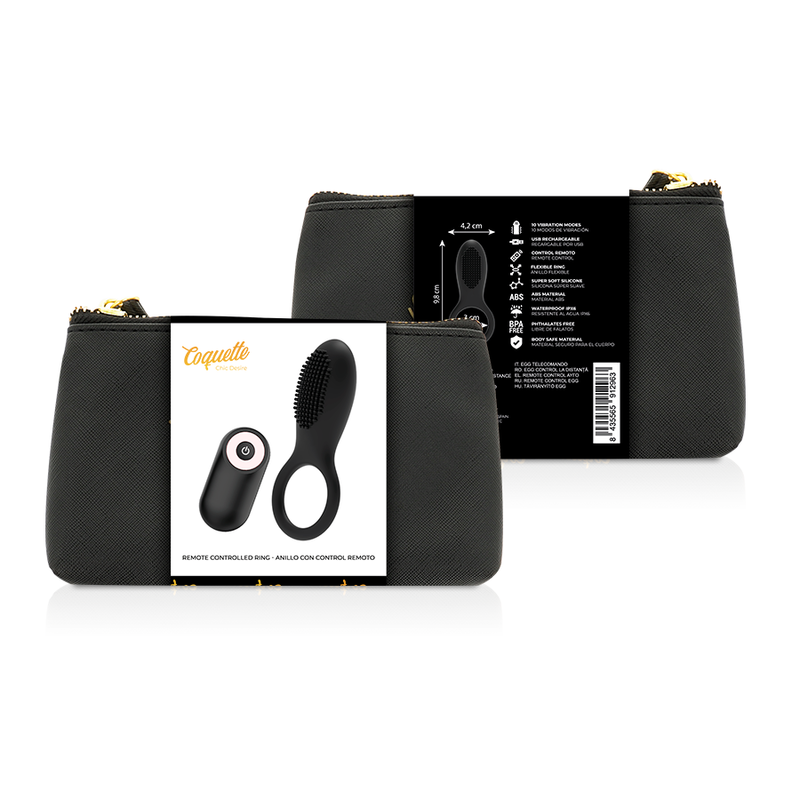 COQUETTE CHIC DESIRE - ANELLO PER IL PENE CON TELECOMANDO RICARICABILE NERO/ORO
