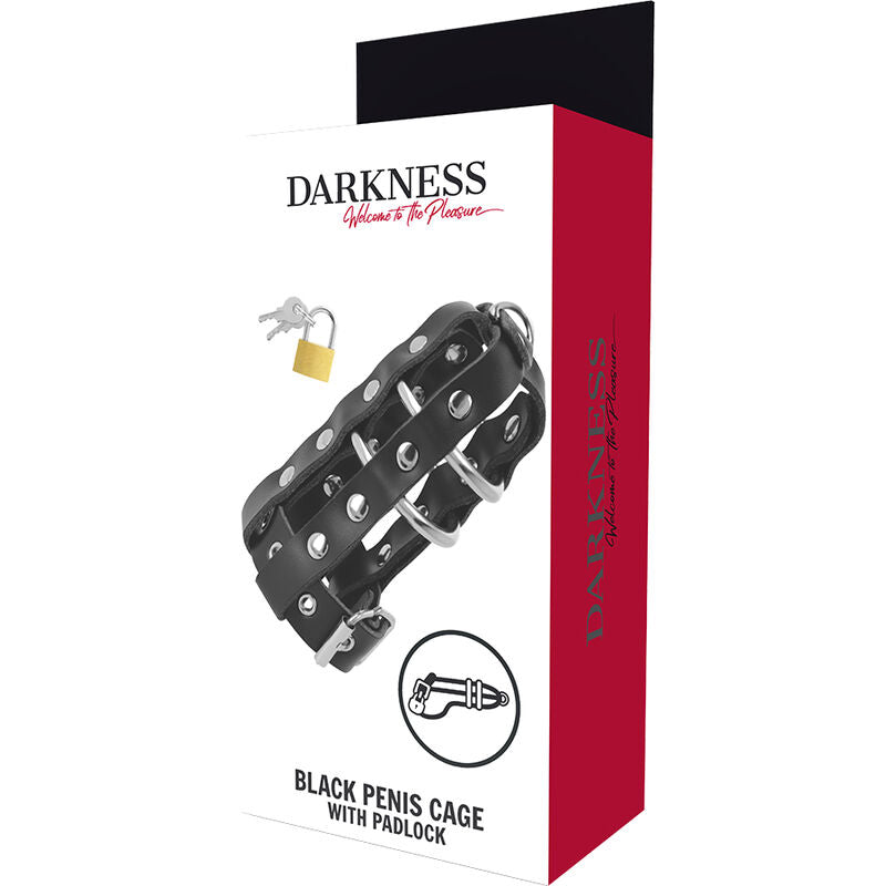 DARKNESS - KEUSCHHEITSKÄFIG AUS LEDER MIT SCHLOSS