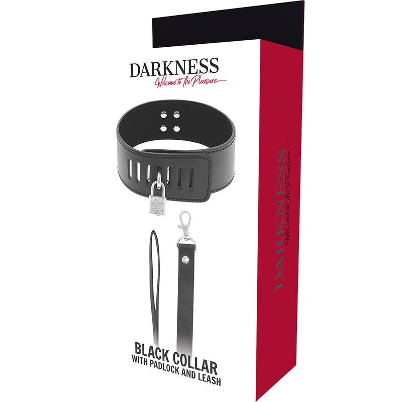 DARKNESS - BDSM HALSBAND MIT SCHWARZEM SCHLOSS