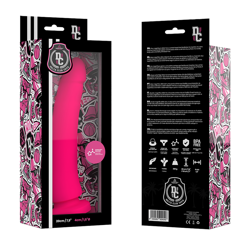 DELTA CLUB - TOYS DILDO ROSA IN SILICONE MEDICO 20 CM -O- 4 CM