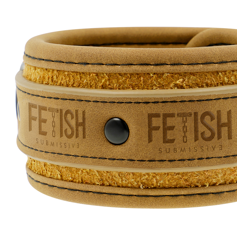 FETISH SUBMISSIVE ORIGEN - MANICOTTI PER CAVIGLIA IN PELLE VEGANA CON FODERA IN NEOPRENE