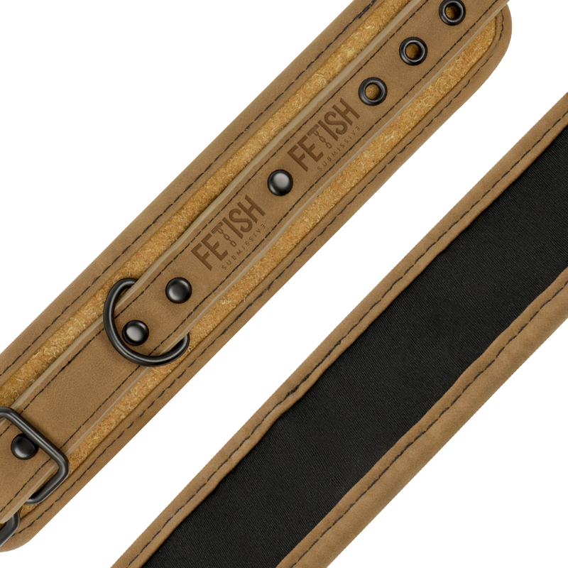 FETISH SUBMISSIVE ORIGEN - MANICOTTI PER CAVIGLIA IN PELLE VEGANA CON FODERA IN NEOPRENE