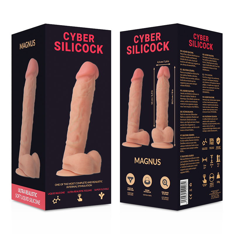 CYBER SILICOCK - ULTRA REALISTISCHER WEICHER FLÜSSIGER SILIKON-DONG 20,5 CM -O- 4,1 CM