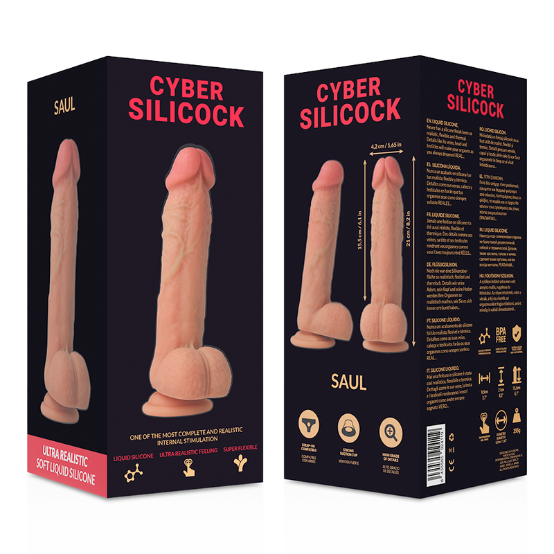 CYBER SILICOCK - SAUL ULTRA REALISTISCHES WEICHES FLÜSSIGE SILIKON 21 CM -O- 4,2 CM