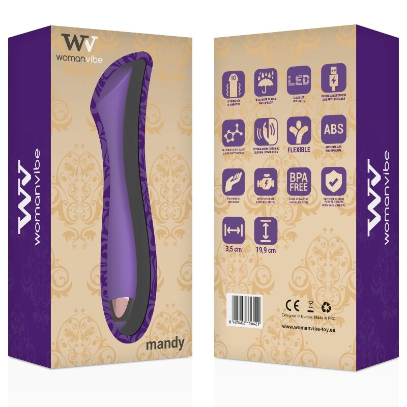 WOMANVIBE - VIBRATORE RICARICABILE IN SILICONE CON PUNTO "K" MANDY